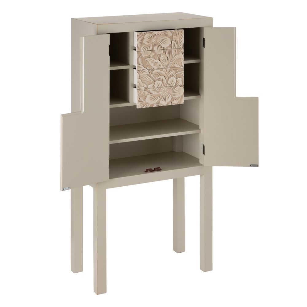 Armario "Cabinet" Taupe Dm Salón 60 X 30 X 130 Cm