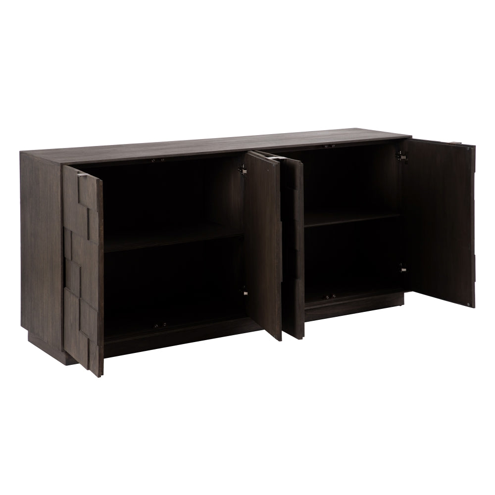 Aparador Gris Madera Mindi Salón 180 X 45 X 85 Cm