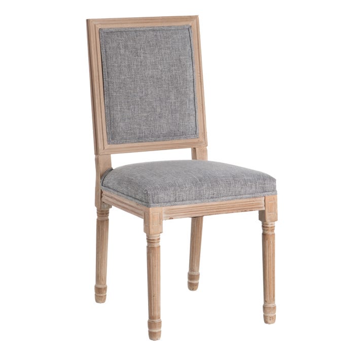 Silla Gris Madera / Tejido Salón 45 X 53 X 95 Cm