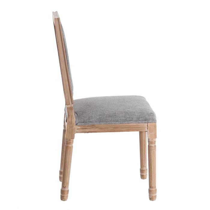 Silla Gris Madera / Tejido Salón 45 X 53 X 95 Cm