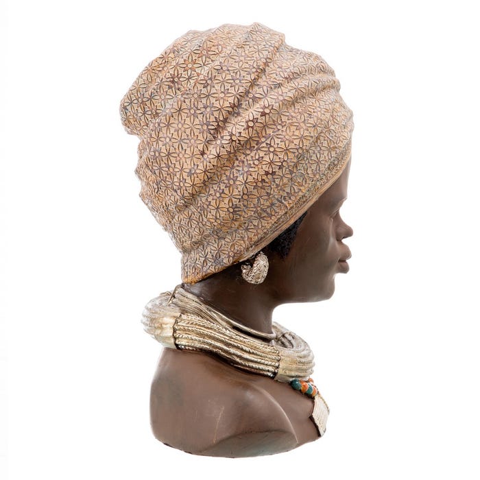 Figura Africana 2/M Resina Decoración 32,50 X 18 X 31,50 Cm