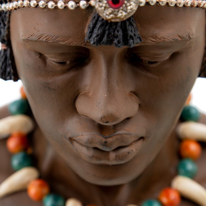 Figura Africana 2/M Resina Decoración 32,50 X 18 X 31,50 Cm