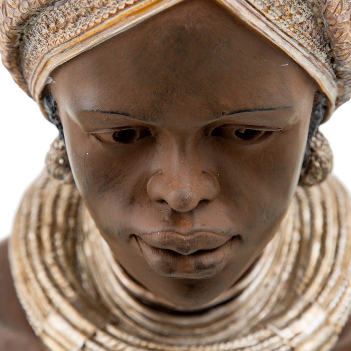 Figura Africana 2/M Resina Decoración 32,50 X 18 X 31,50 Cm