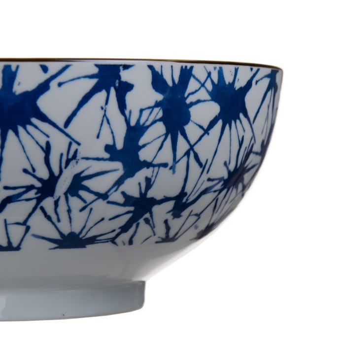 Ensaladera Azul-Blanco Porcelana Cocina 20 X 20 X 9,50 Cm