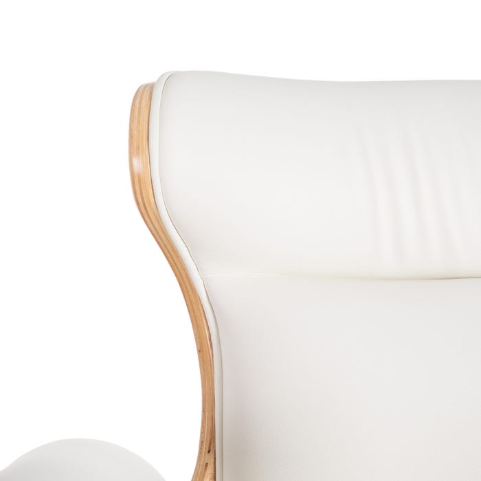 Sillón Ruedas Natural-Blanco Simil Piel 68 X 62 X 85 Cm