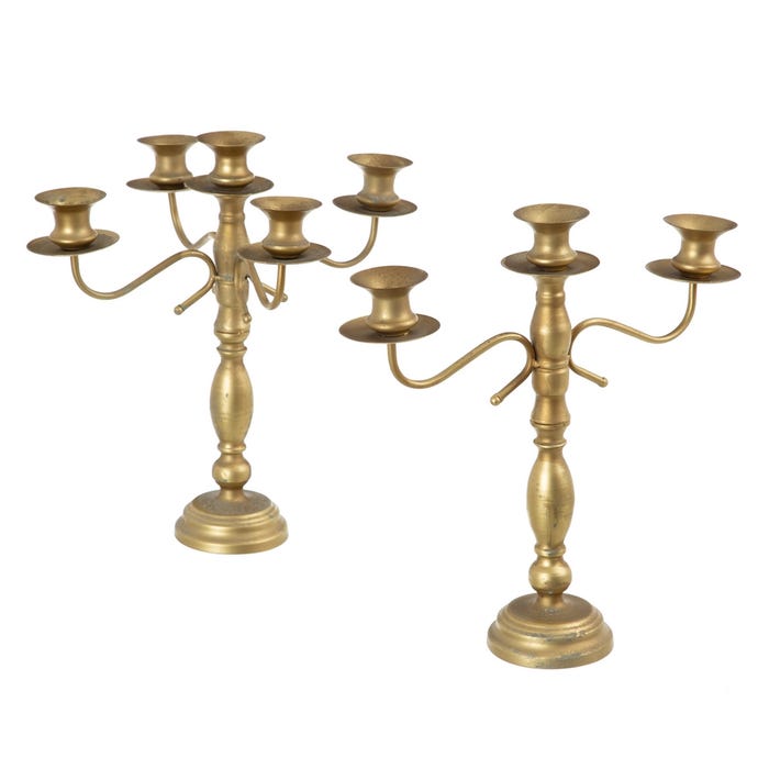 Candelabro Oro Metal Decoración 42 X 12 X 42 Cm