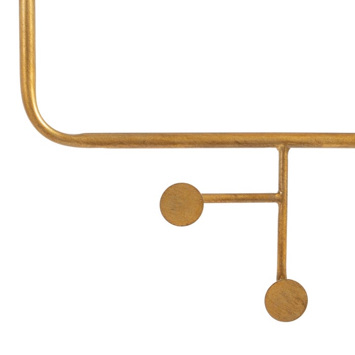 Espejo Perchero Oro Metal Decoración 76 X 6 X 104 Cm