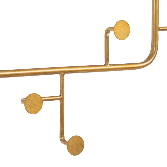 Espejo Perchero Oro Metal Decoración 76 X 6 X 104 Cm