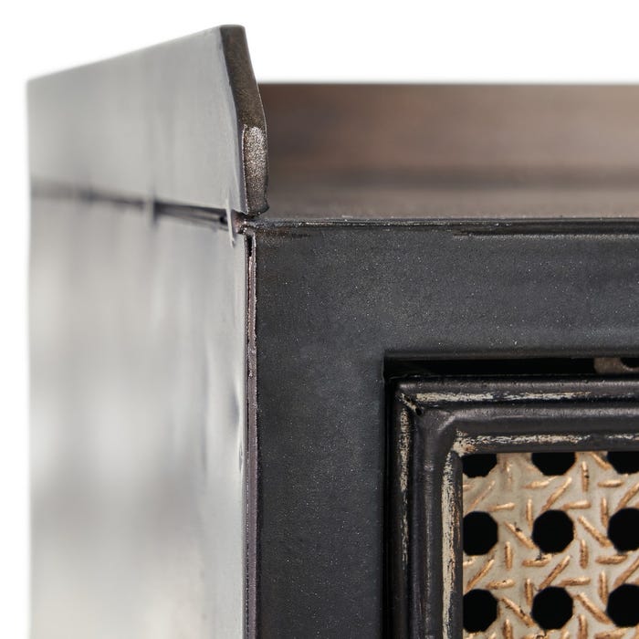 Mueble Recibidor Negro-Marrón Metal 75,50 X 38 X 85 Cm
