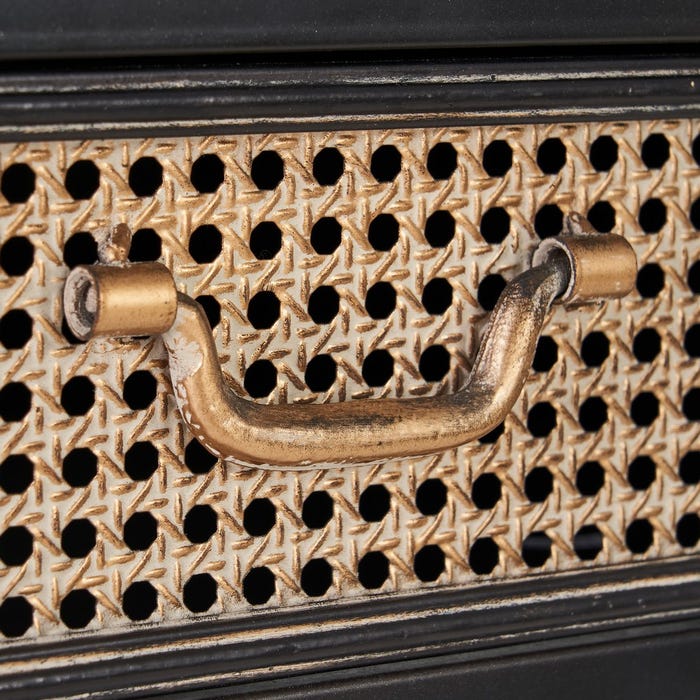 Mueble Recibidor Negro-Marrón Metal 75,50 X 38 X 85 Cm