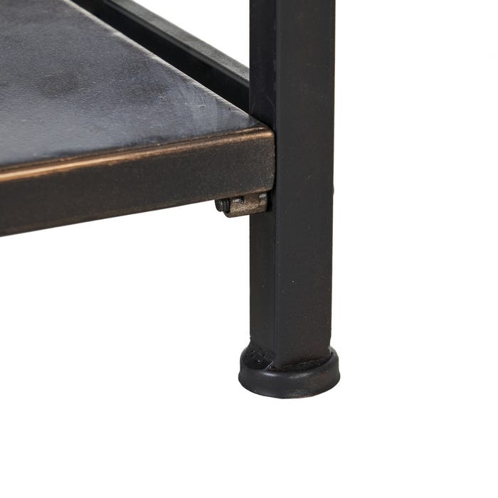 Mueble Recibidor Negro-Marrón Metal 75,50 X 38 X 85 Cm