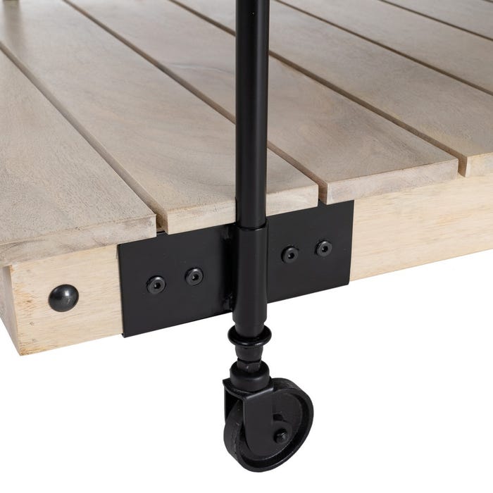 Mesa Centro Ruedas Natural 130 X 64 X 48 Cm