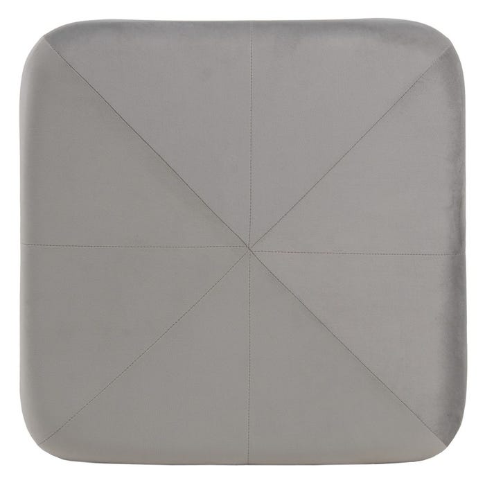 Puf Terciopelo Gris Madera / Tejido 60 X 60 X 40 Cm