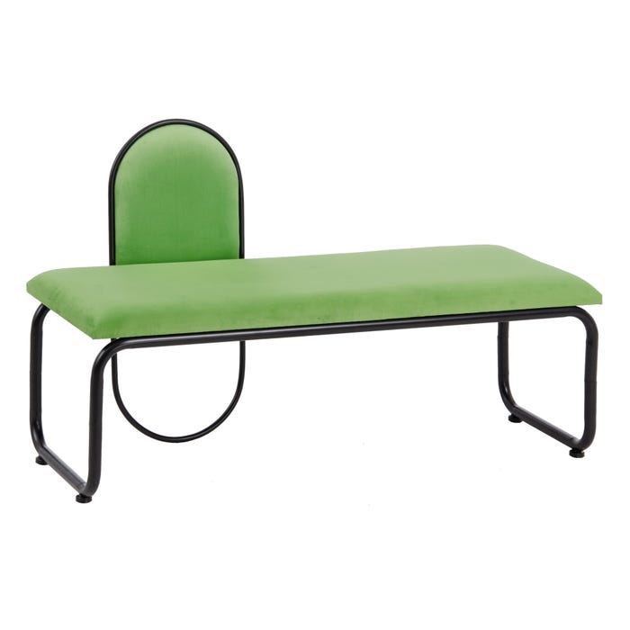 Banqueta Terciopelo Verde Tejido-Metal 110 X 40 X 68 Cm