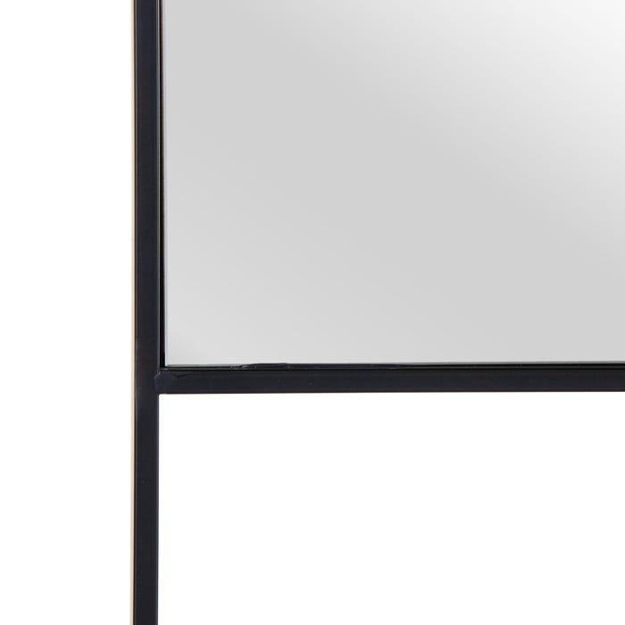 Espejo Pared Negro Metal Decoración 60 X 2,50 X 90 Cm