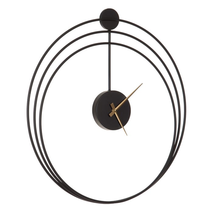 Reloj Pared Negro Metal Decoración 60 X 5 X 60 Cm