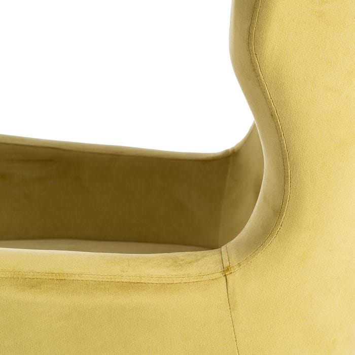 Sillón Terciopelo Mostaza Tejido-Madera 75 X 83 X 103 Cm