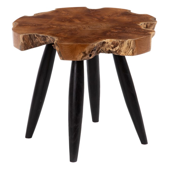 Mesa Auxiliar Natural-Negro 60 X 60 X 50 Cm