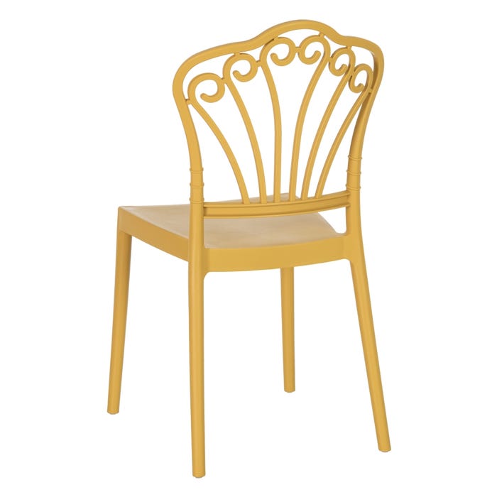Cadeira de polipropileno amarela 44,50 x 52,50 x 90 cm