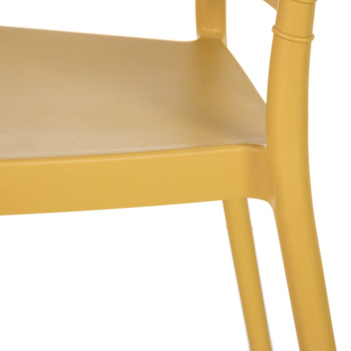 Cadeira de polipropileno amarela 44,50 x 52,50 x 90 cm