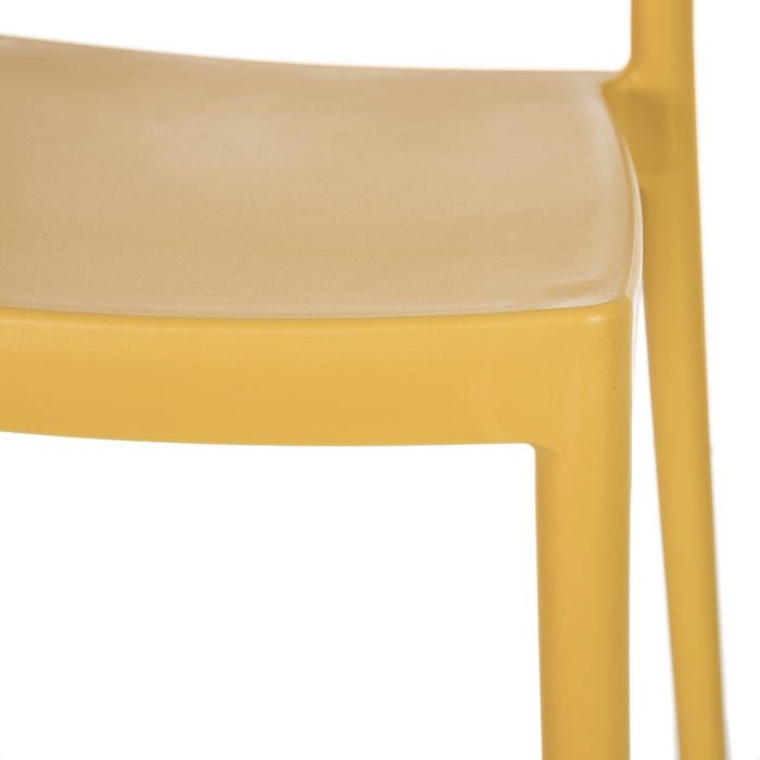 Cadeira de polipropileno amarela 44,50 x 52,50 x 90 cm