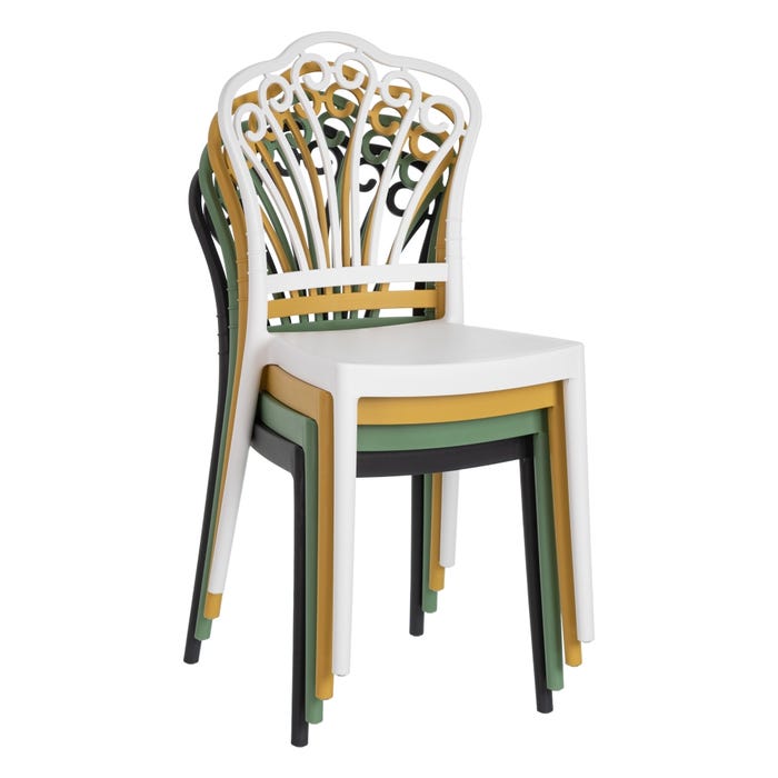 Cadeira de polipropileno amarela 44,50 x 52,50 x 90 cm