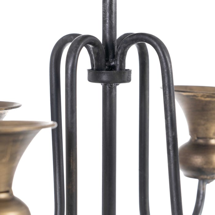 Candelabro Oro-Negro Metal Decoración 27,50 X 27,50 X 44,50