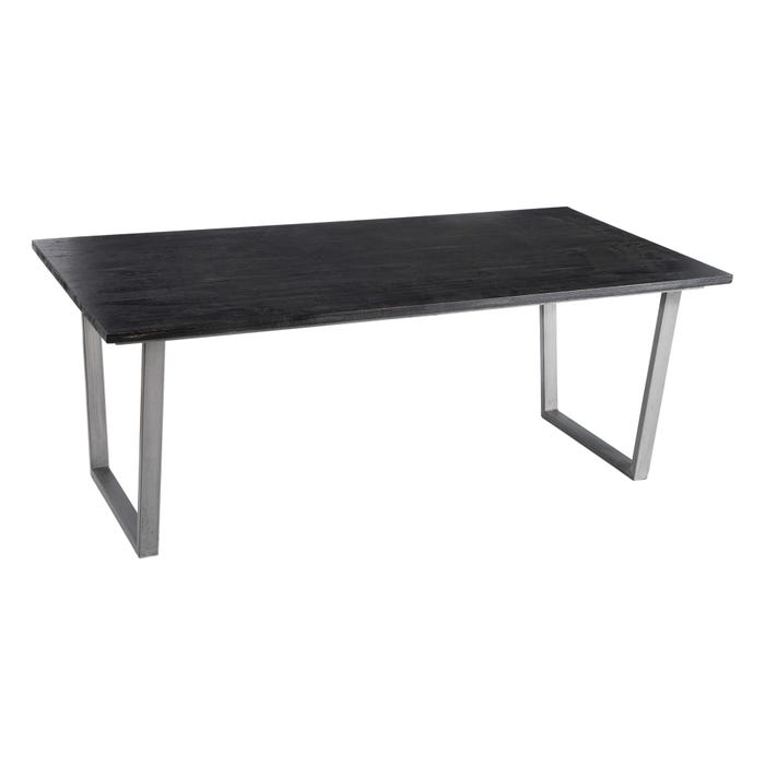 Mesa Comedor Negro Madera / Metal Salón 200 X 100 X 78 Cm