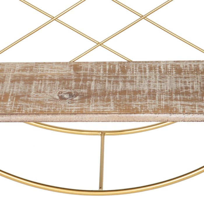 Estante Natural-Oro Metal / Madera 51 X 14 X 51 Cm