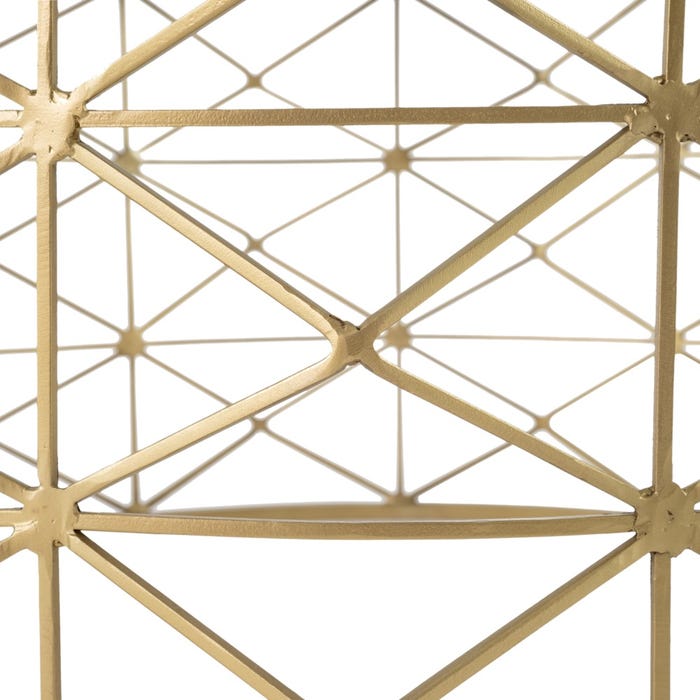 Mesa de centro de metal dourado e vidro para sala de estar 98 x 44 x 98 cm