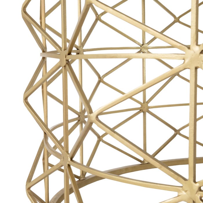 Mesa de centro de metal dourado e vidro para sala de estar 98 x 44 x 98 cm