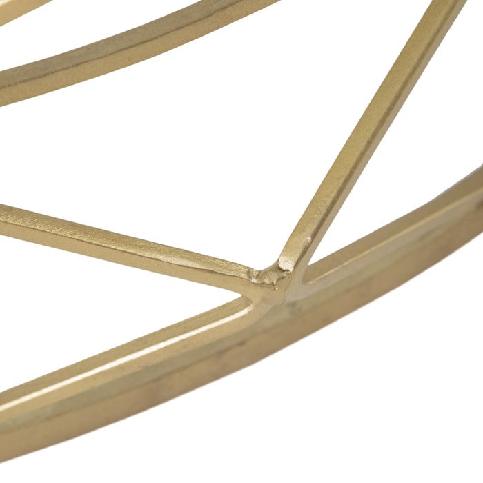 Mesa de centro de metal dourado e vidro para sala de estar 98 x 44 x 98 cm