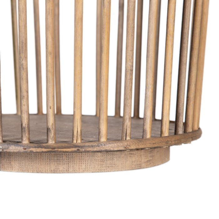 S/2 Cestos Natural Bambú Decoración 42 X 42 X 69 Cm