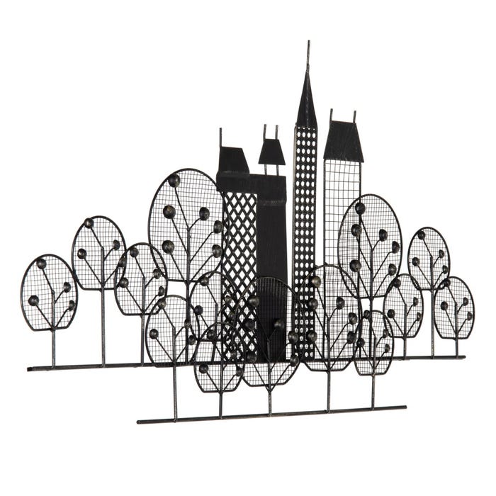 Mural de parede Nova York Metal preto 106 x 4 x 56 cm