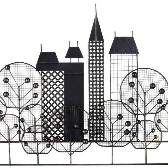 Mural de parede Nova York Metal preto 106 x 4 x 56 cm