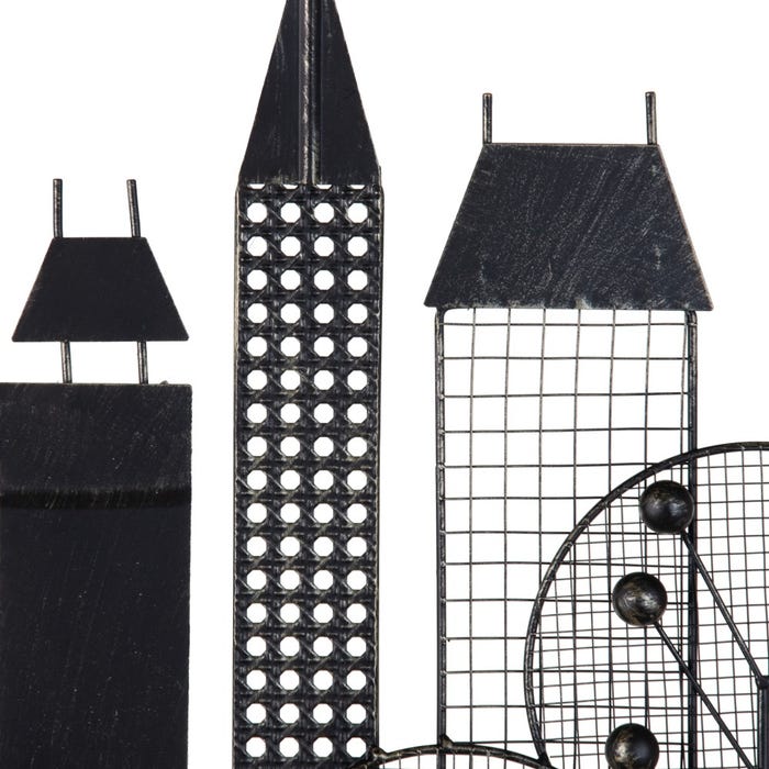 Mural de parede Nova York Metal preto 106 x 4 x 56 cm