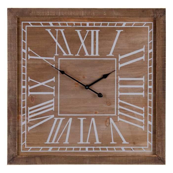 Reloj Pared Natural Decoración 60 X 5 X 60 Cm