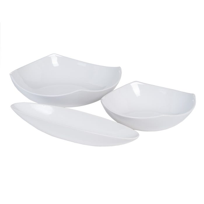 Centro Mesa Blanco Cerámica Decoración 29,50 X 29,50 X 8 Cm