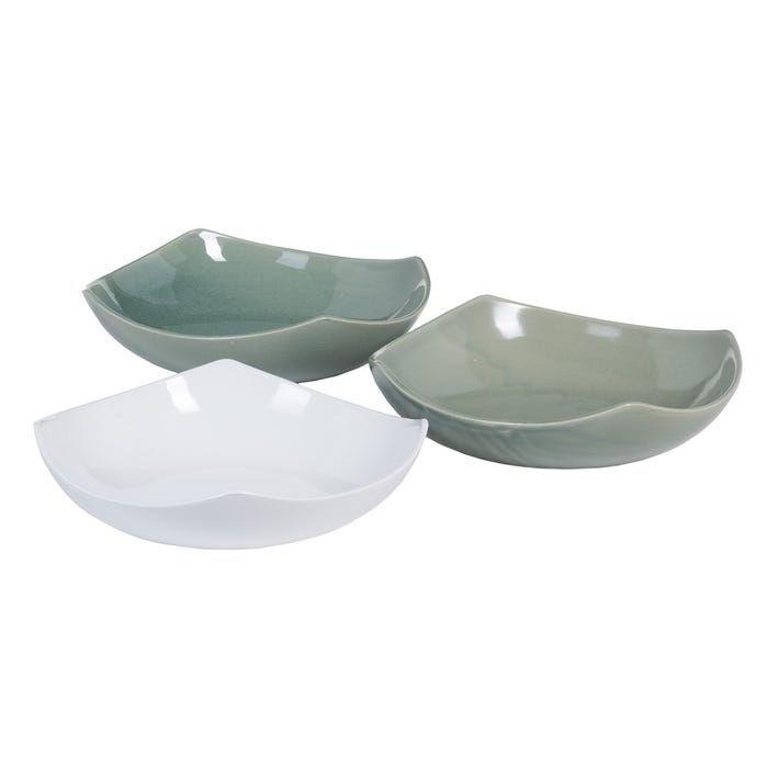 Centro Mesa Blanco Cerámica Decoración 29,50 X 29,50 X 8 Cm