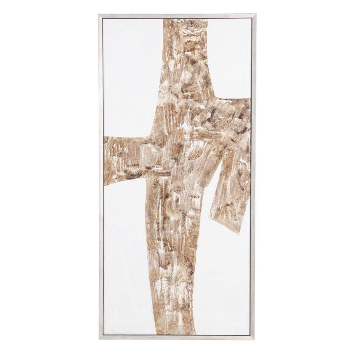 Abstract Painting Picture 2/M Silver 87 X 4 X 153 Cm
