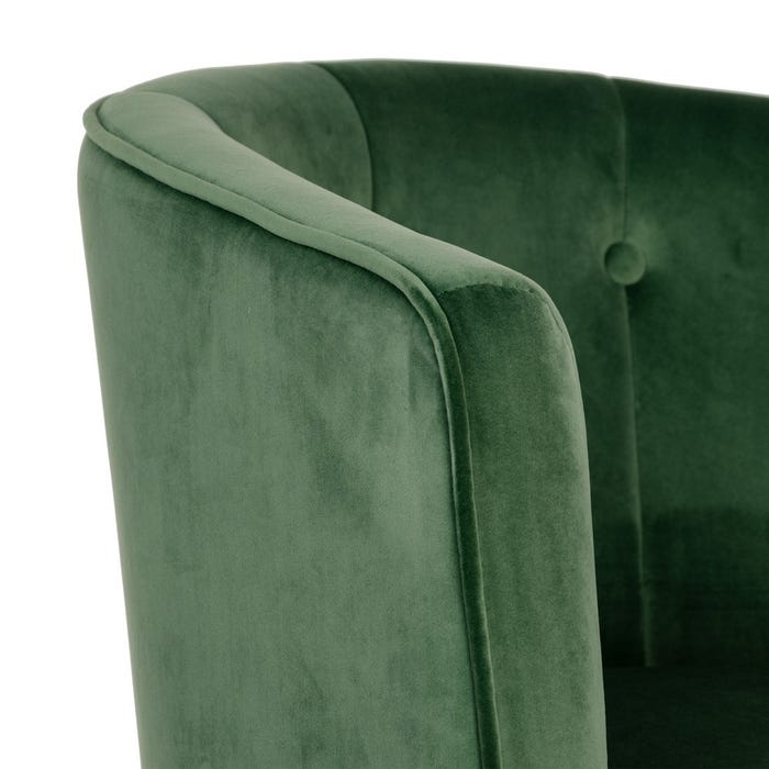 Sillón Terciopelo Verde Tejido-Metal 69 X 60 X 75 Cm