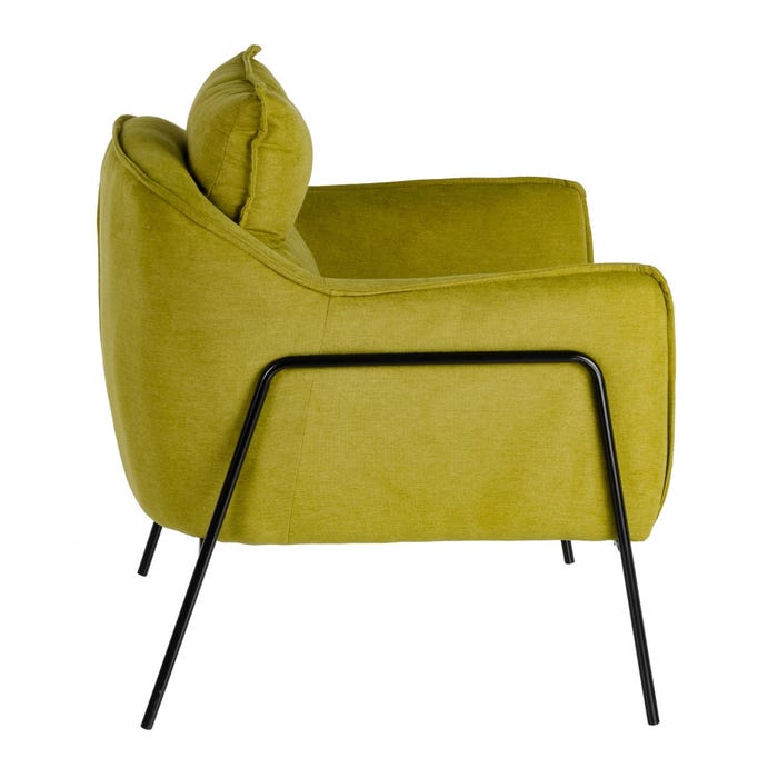 Sillón Verde Tejido-Metal Salón 76,50 X 70 X 74 Cm