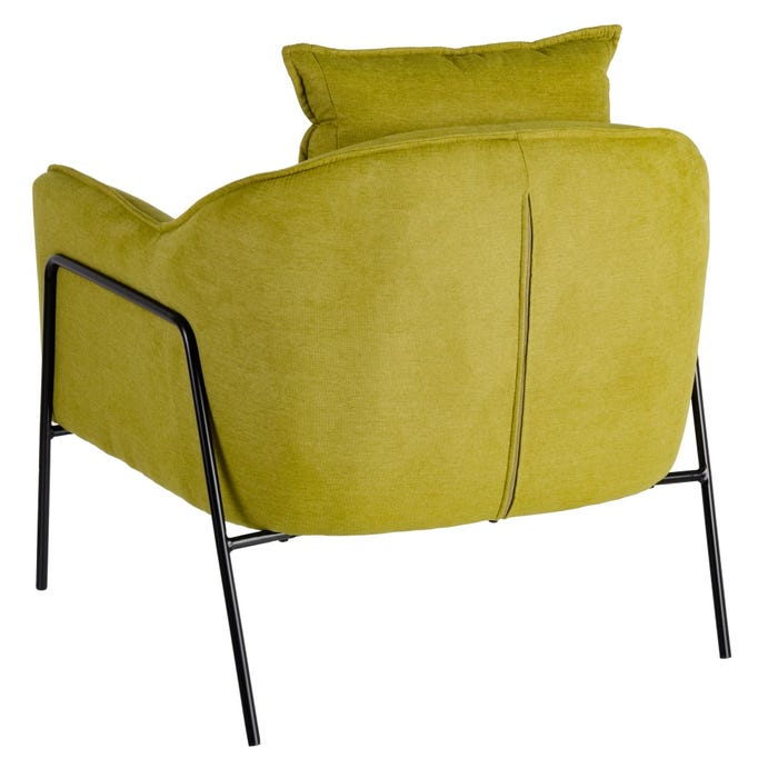 Sillón Verde Tejido-Metal Salón 76,50 X 70 X 74 Cm