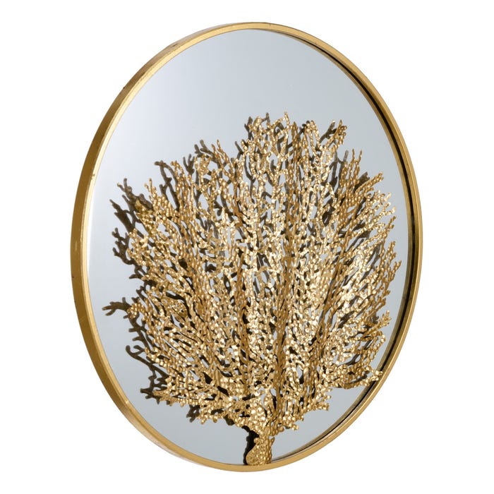 Espejo Coral Oro Metal / Cristal 70 X 3,50 X 70 Cm