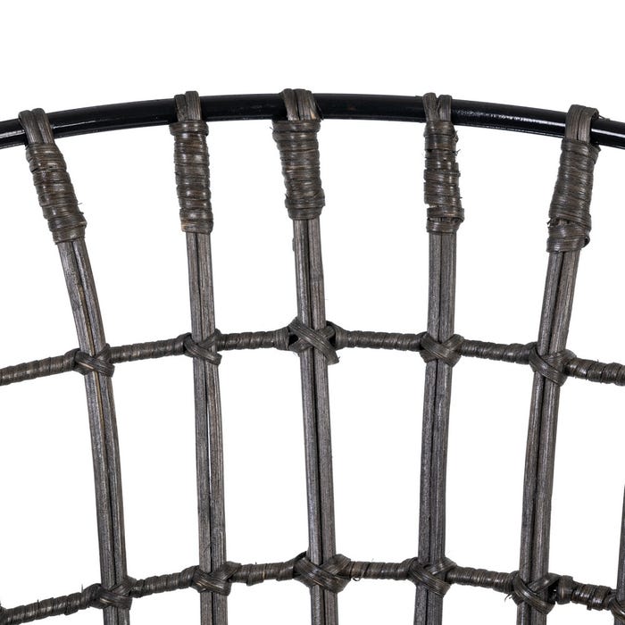 Silla Gris-Negro Ratán/Metal Salón 56 X 54 X 79,50 Cm