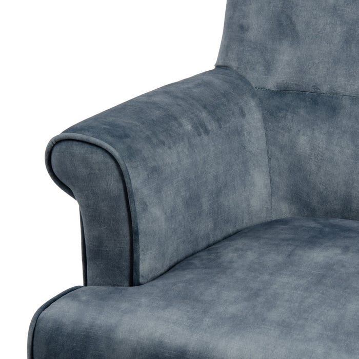 Sillón Azul Claro Tejido-Madera Salón 77 X 64 X 88 Cm