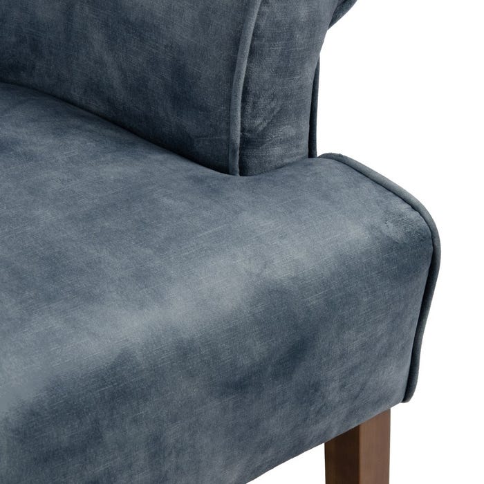 Sillón Azul Claro Tejido-Madera Salón 77 X 64 X 88 Cm