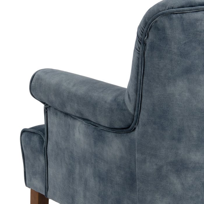 Sillón Azul Claro Tejido-Madera Salón 77 X 64 X 88 Cm