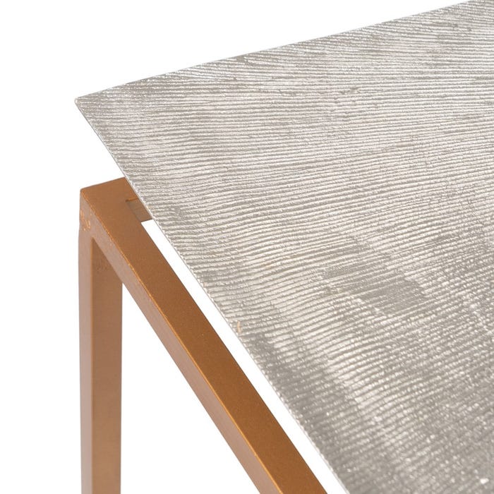Entrada de console de metal dourado e prateado S/3 109 x 38,10 x 78,70 cm