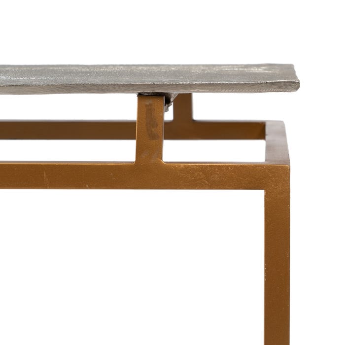 Entrada de console de metal dourado e prateado S/3 109 x 38,10 x 78,70 cm